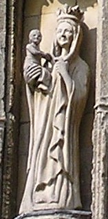 Mary and Jesus above main entrance